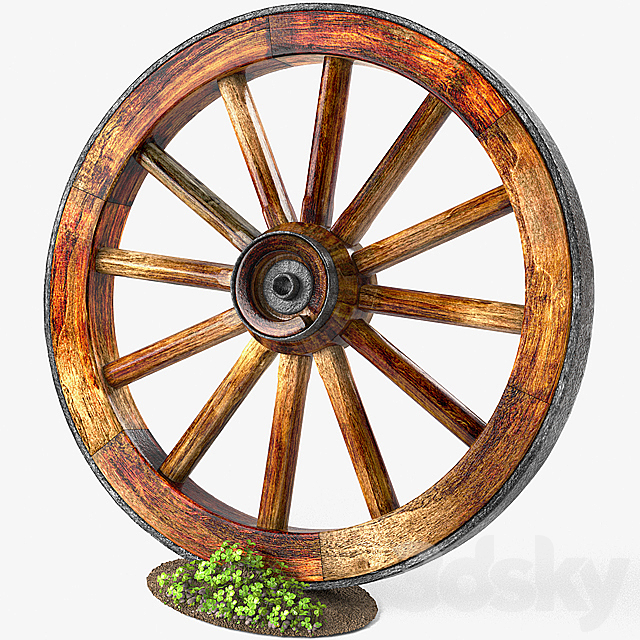 Wagon Wheel 3DS Max Model - thumbnail 2