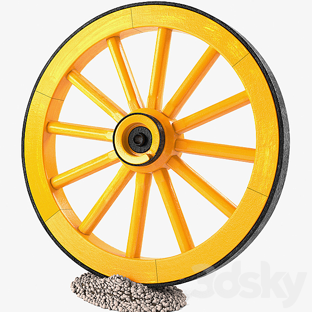 Wagon Wheel 3DS Max Model - thumbnail 3