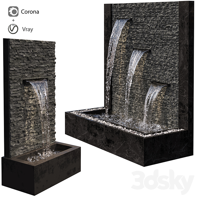 Wall fountains 3DS Max - thumbnail 1