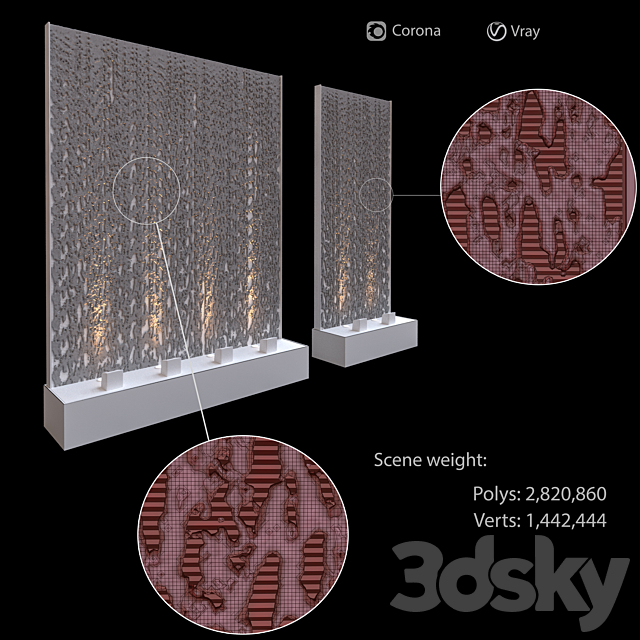 Wall water waterfall 3 3DS Max Model - thumbnail 3