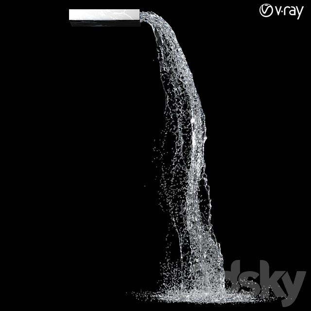 Waterfall fountains 002 3DS Max Model - thumbnail 2