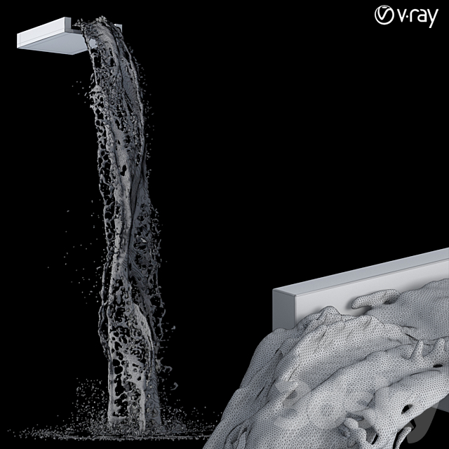 Waterfall fountains 002 3DS Max Model - thumbnail 3