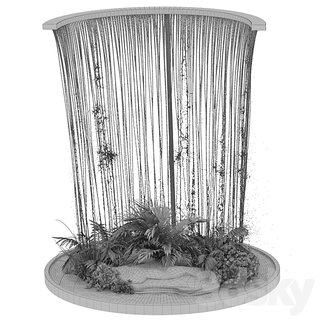 Waterfall fountains and plant 07 3DS Max Model - thumbnail 5