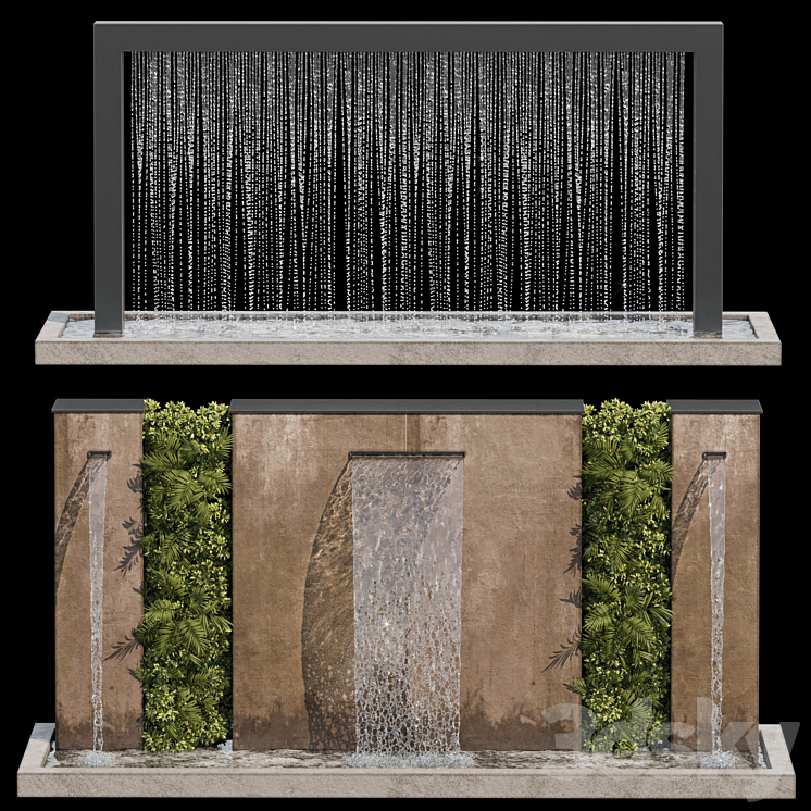 Waterfall fountains cascade 05 3DS Max - thumbnail 1