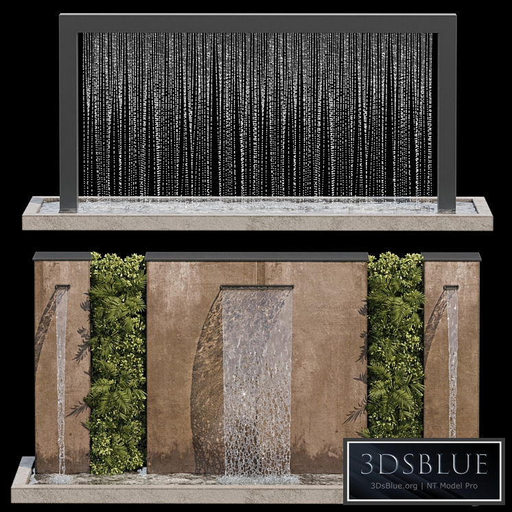 Waterfall fountains cascade 05 3DS Max - thumbnail 3