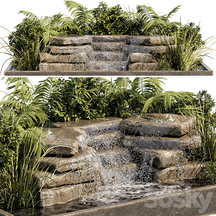 Waterfall fountains cascade 11 3DS Max - thumbnail 2