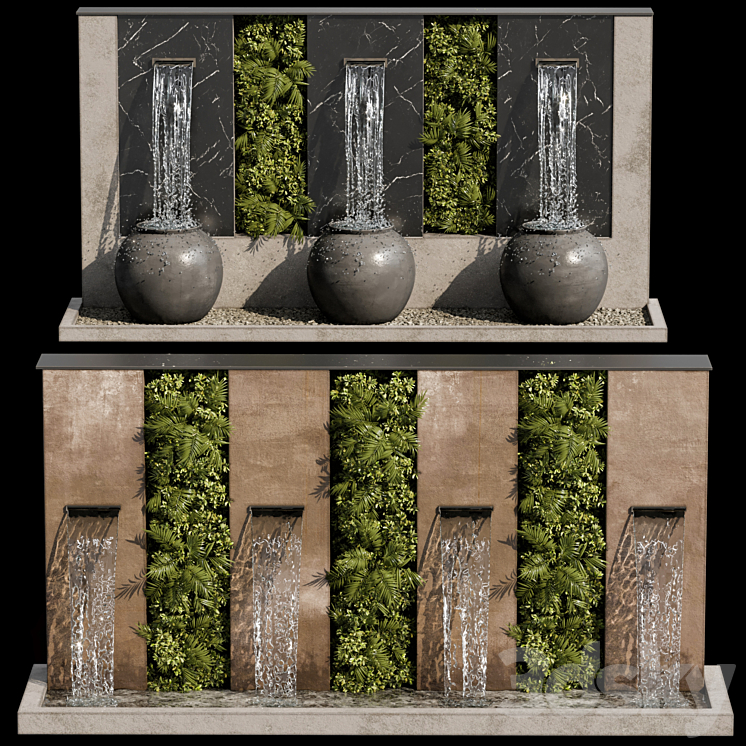 Waterfall fountains cascade 20 3DS Max - thumbnail 1