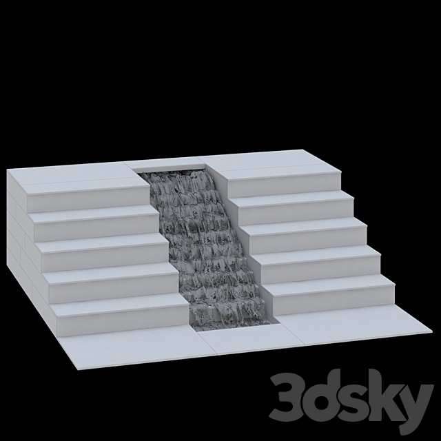 Waterfall fountains stairs_007 3DS Max Model - thumbnail 3