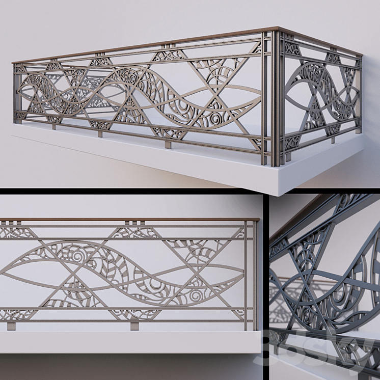 Wrought fence 3DS Max - thumbnail 1