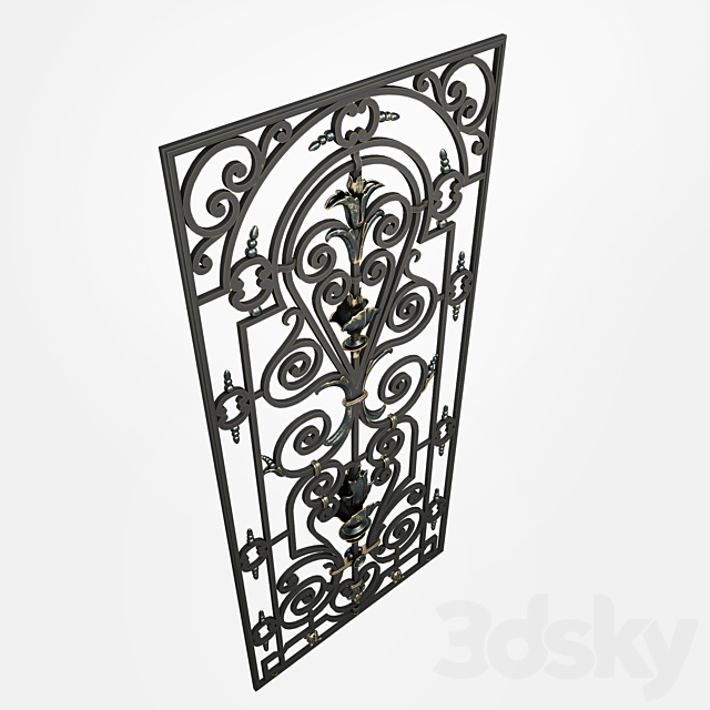 Wrought iron grille 22 3DS Max Model - thumbnail 3