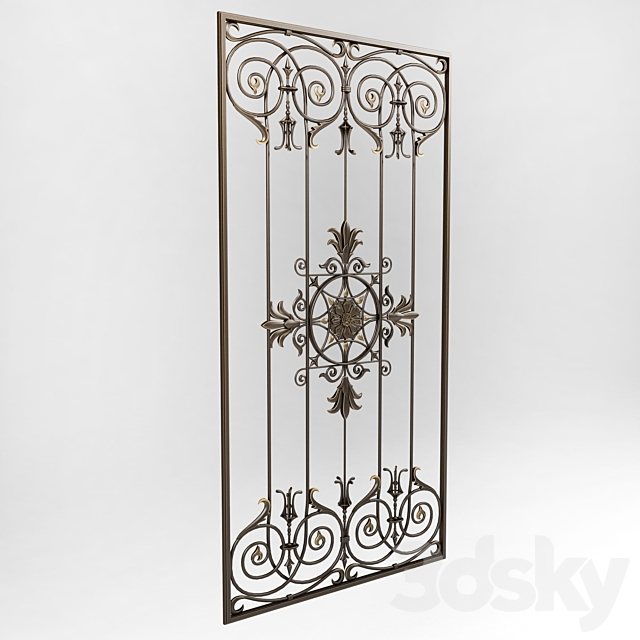 Wrought iron grille 79 3DS Max Model - thumbnail 2