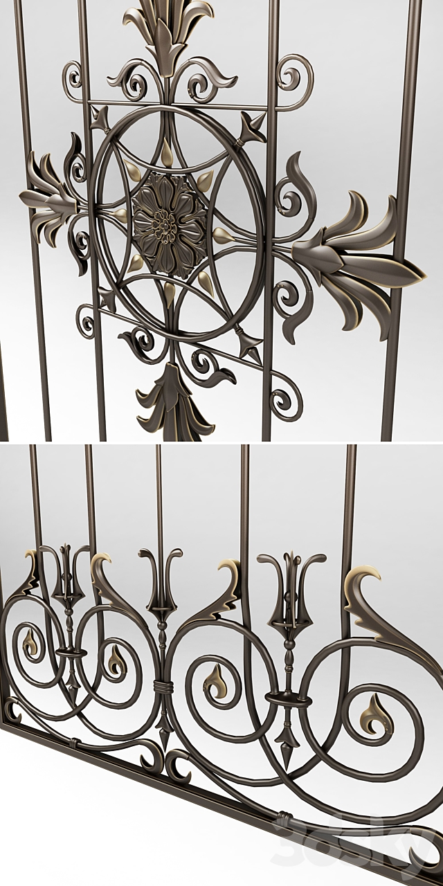 Wrought iron grille 79 3DS Max Model - thumbnail 3