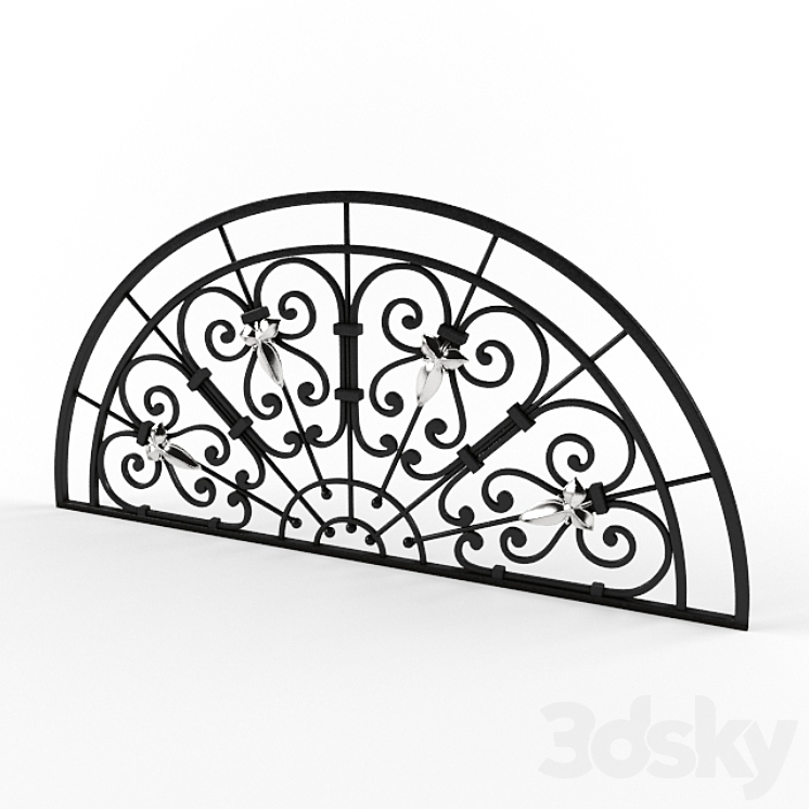 wrought iron window grille 3DS Max - thumbnail 1