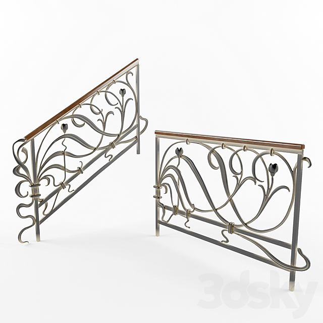 Wrought railing 3DS Max Model - thumbnail 1