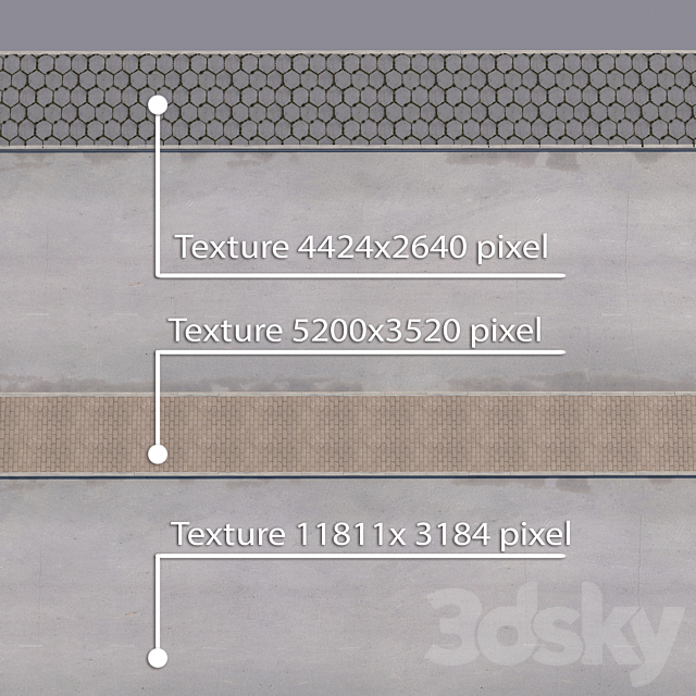 2 sidewalk options with road set_11 3ds Max - thumbnail 3