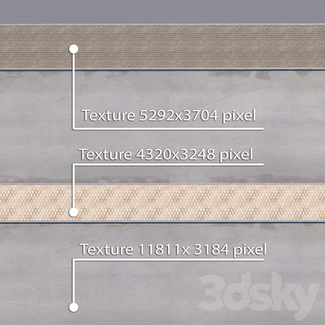 2 sidewalk options with road set_12 3DS Max Model - thumbnail 3