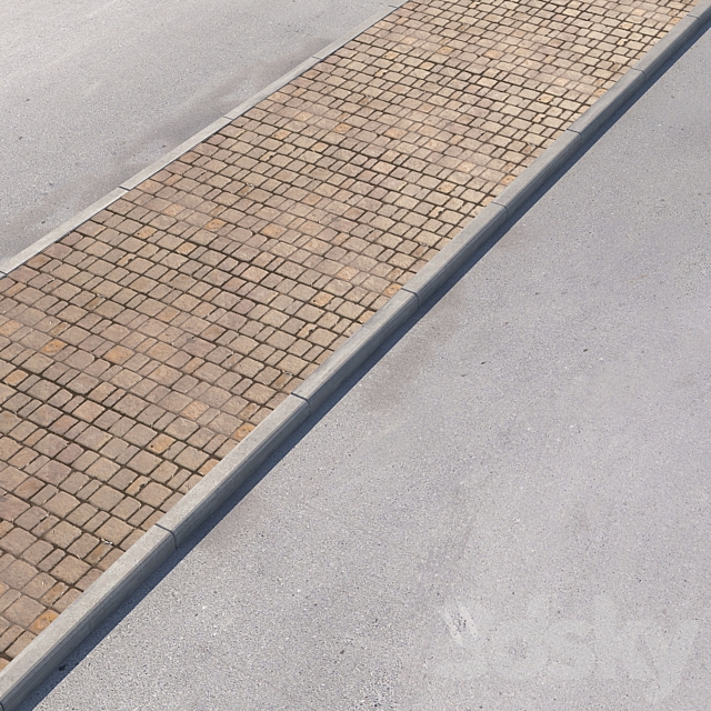 2 sidewalk options with road set_13 3DSMax File - thumbnail 2