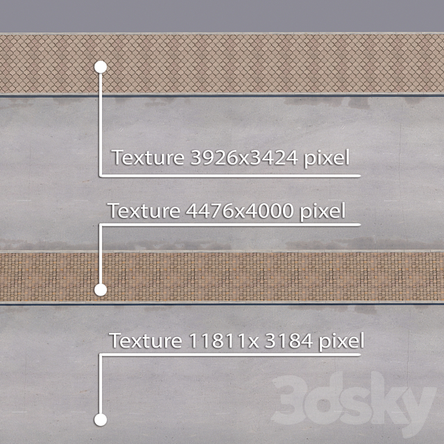 2 sidewalk options with road set_13 3DSMax File - thumbnail 3