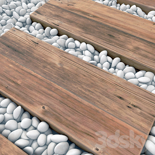 Board road pebble collection n4 3DS Max Model - thumbnail 2