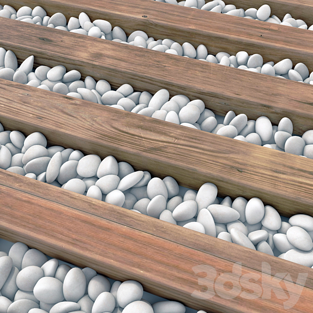 Board road pebble collection n4 3DS Max Model - thumbnail 3