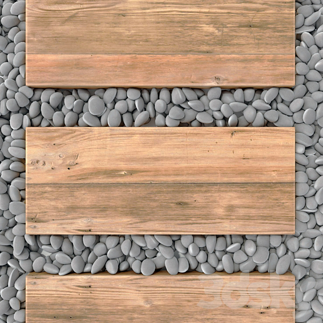 Board road pebble collection n4 3DS Max Model - thumbnail 4