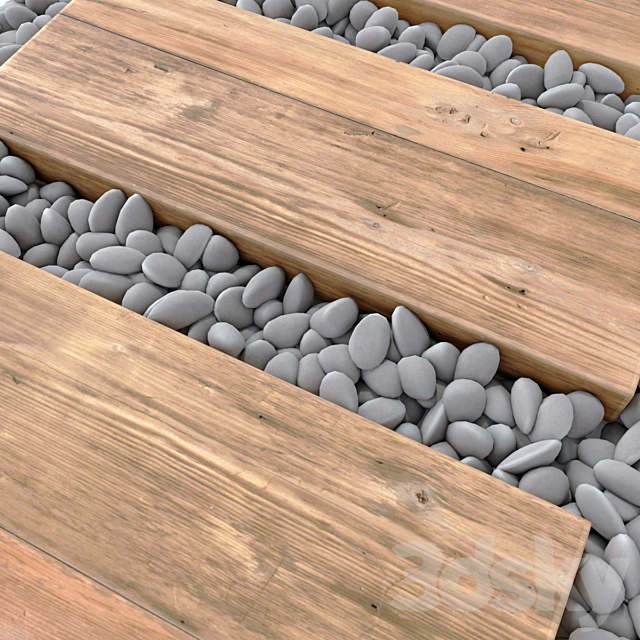 Board road pebble collection n4 3DS Max Model - thumbnail 5