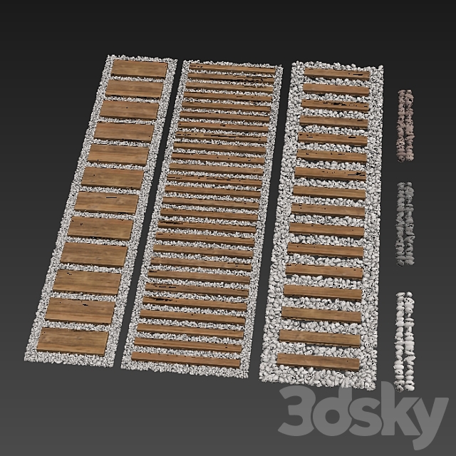 Board road pebble collection n4 3DS Max Model - thumbnail 6