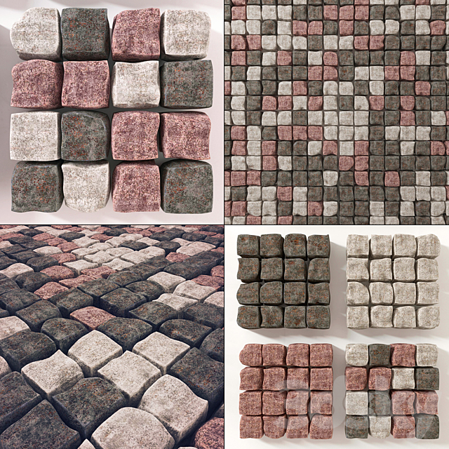 Chipped granite paving _ Paving granite chipped 3DS Max Model - thumbnail 2