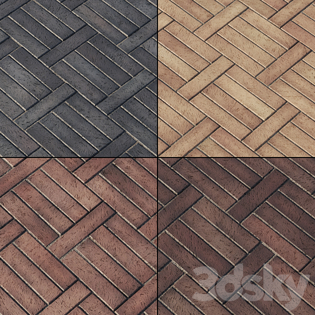 Clinker paving slabs Type 7 3DS Max Model - thumbnail 3