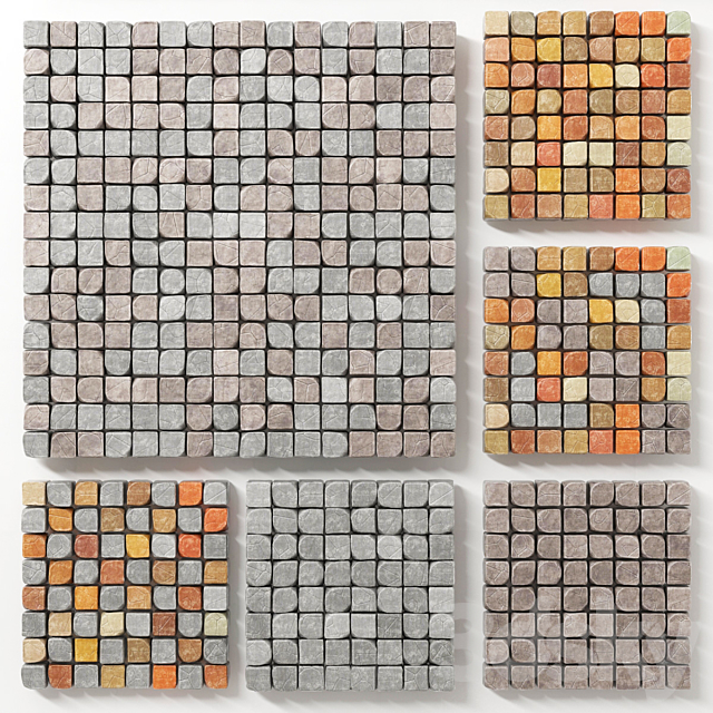 Cube stone granite decoration _ Stone cubes for decoration. (Paving stones) 3DS Max Model - thumbnail 2