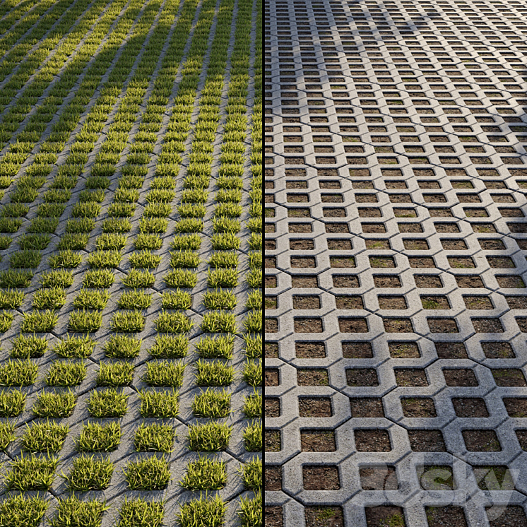 Eco-paving Type 1 Pattern 1 3DS Max - thumbnail 1