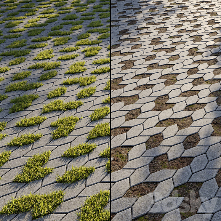 Eco-paving Type 1 Pattern 6 3DS Max - thumbnail 1