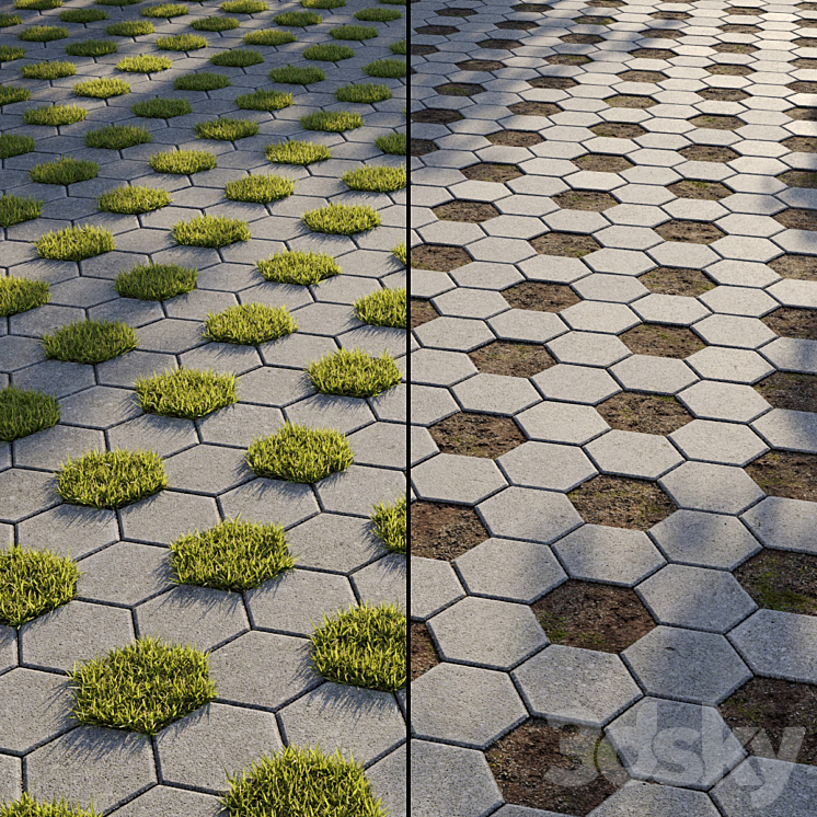 Eco-paving Type 1 Pattern 9 3DS Max - thumbnail 1