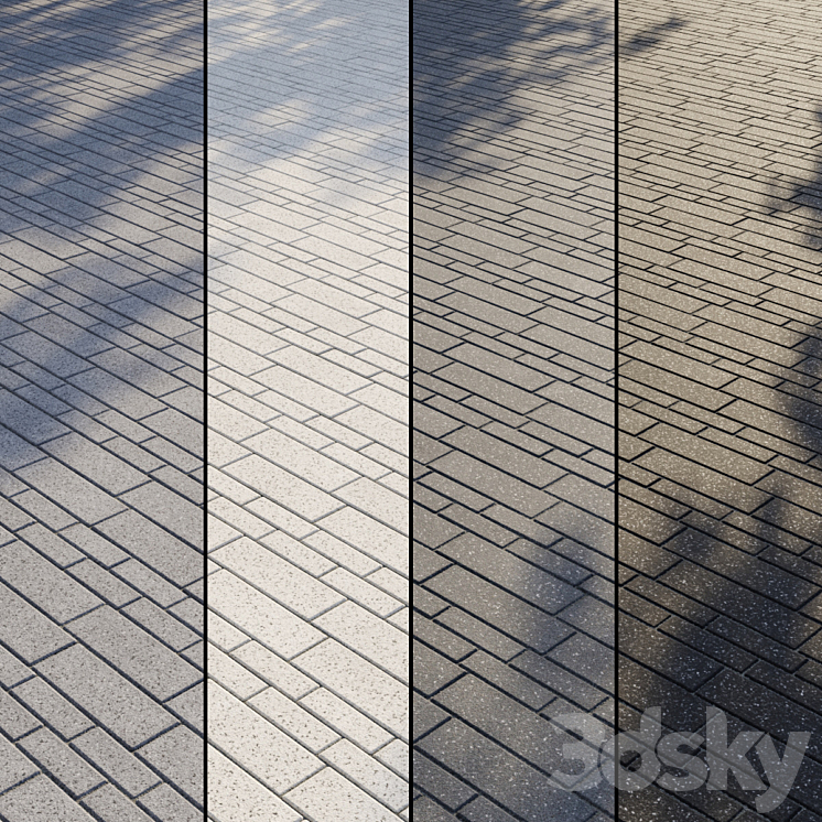 Granite paving slabs Type 11 3DS Max - thumbnail 2