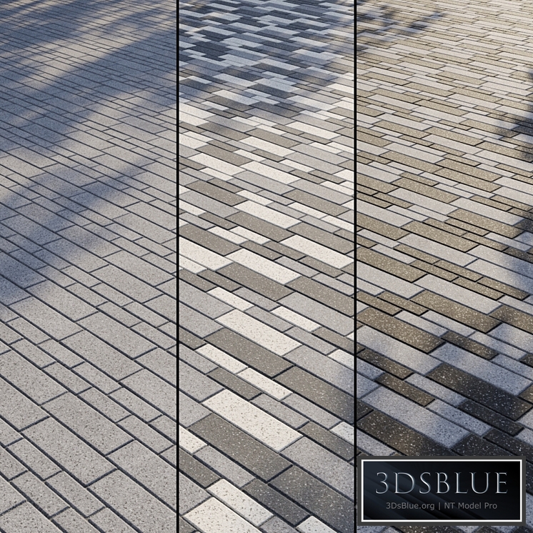 Granite paving slabs Type 11 3DS Max - thumbnail 3