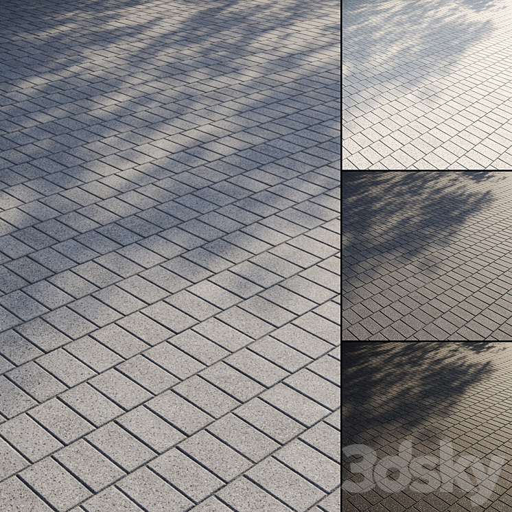 Granite paving slabs Type 4 3DS Max - thumbnail 1