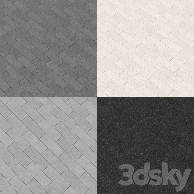 Granite paving slabs Type 6 3DS Max Model - thumbnail 2