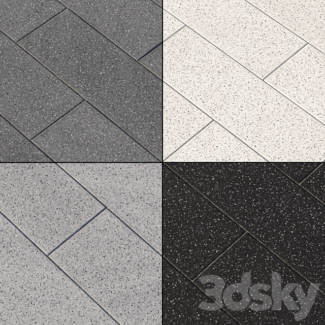 Granite paving slabs Type 6 3DS Max Model - thumbnail 3