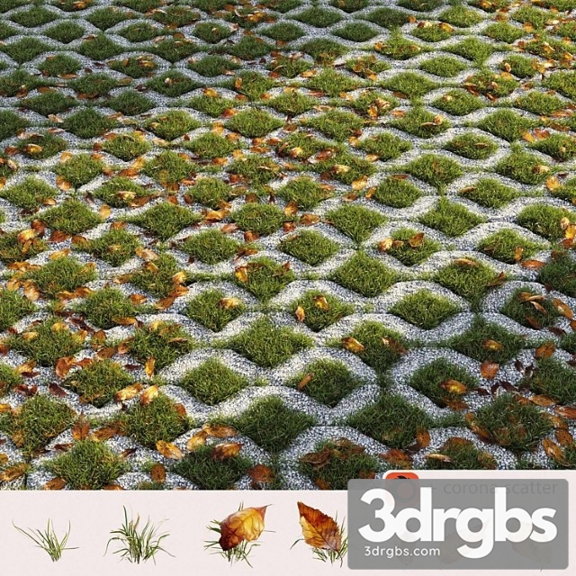 Grass In The Square Brick 2 3dsmax Download - thumbnail 1