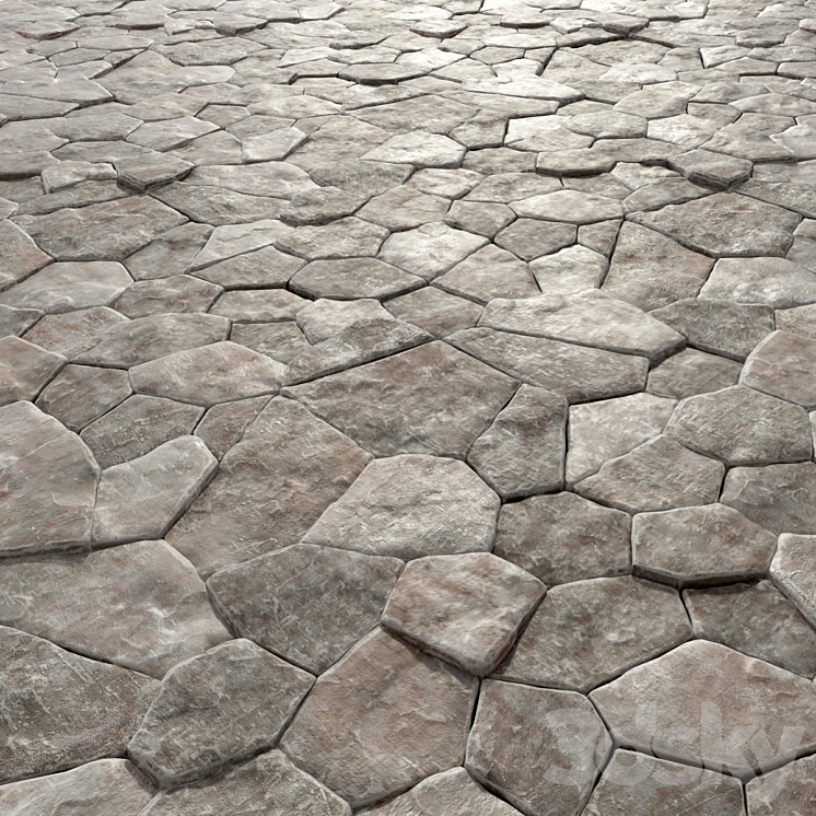 Old rock paving stones 3DS Max - thumbnail 1