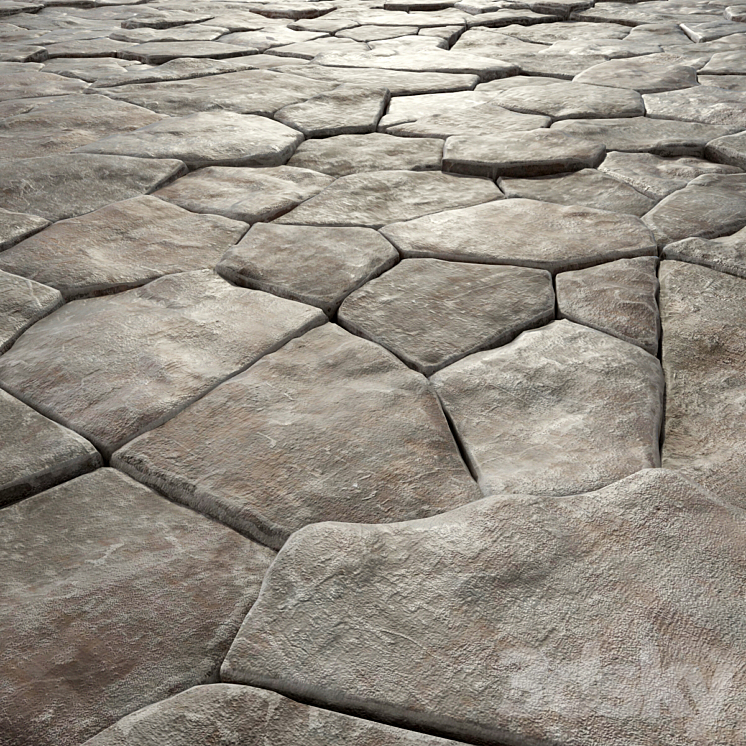 Old rock paving stones 3DS Max - thumbnail 2