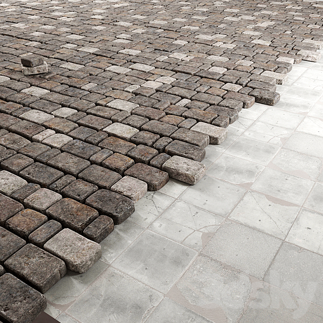 Old stone paving _ Old stone paving 3DS Max Model - thumbnail 2