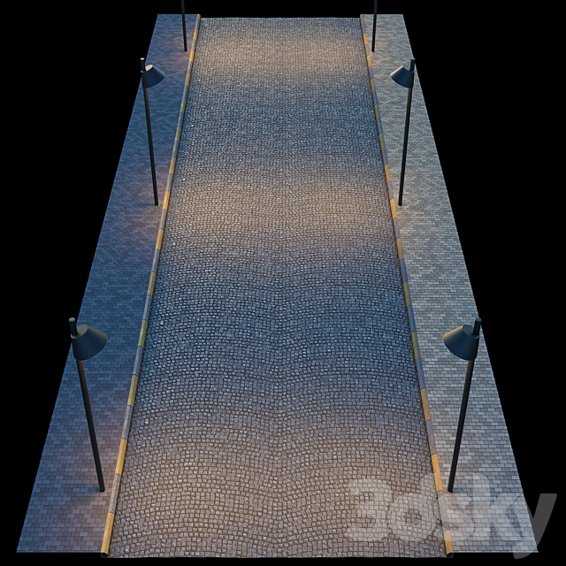 paving and side walk 3DS Max Model - thumbnail 2