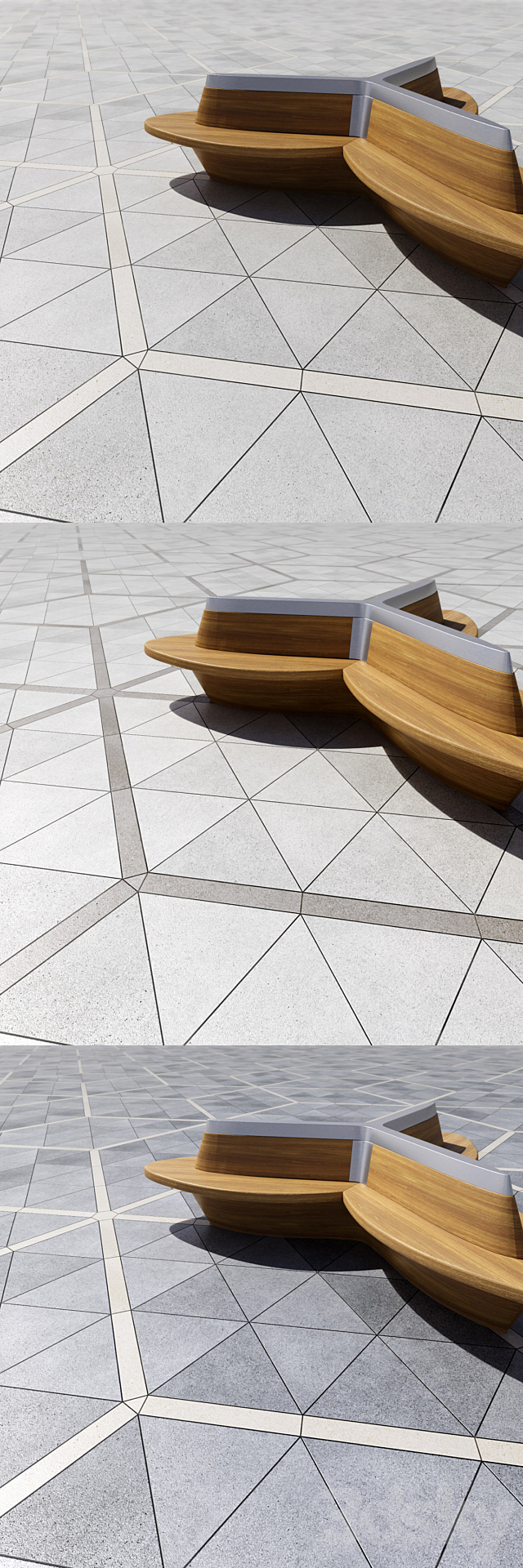 Paving concrete plates triangular HR _ street furniture 05 3ds Max - thumbnail 2