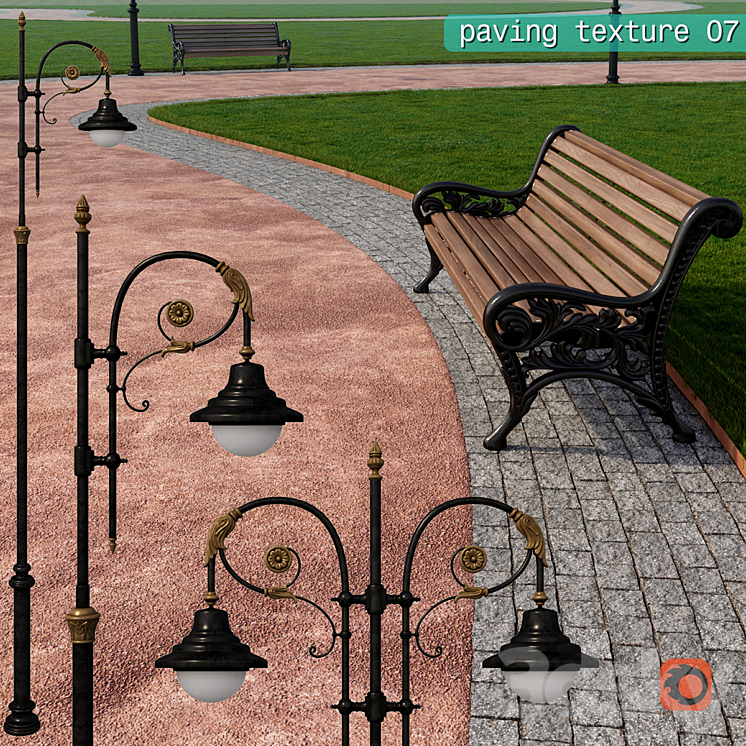 Paving granite crumb HR \/ street furniture 07 3DS Max - thumbnail 1