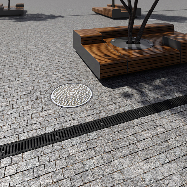 Paving granite damage _ street furniture 01 3DSMax File - thumbnail 2