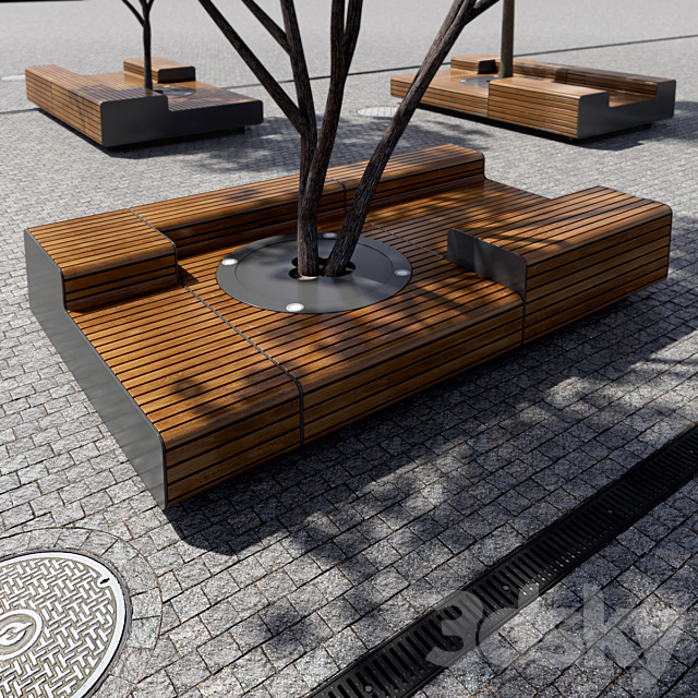 Paving granite damage _ street furniture 01 3DSMax File - thumbnail 3