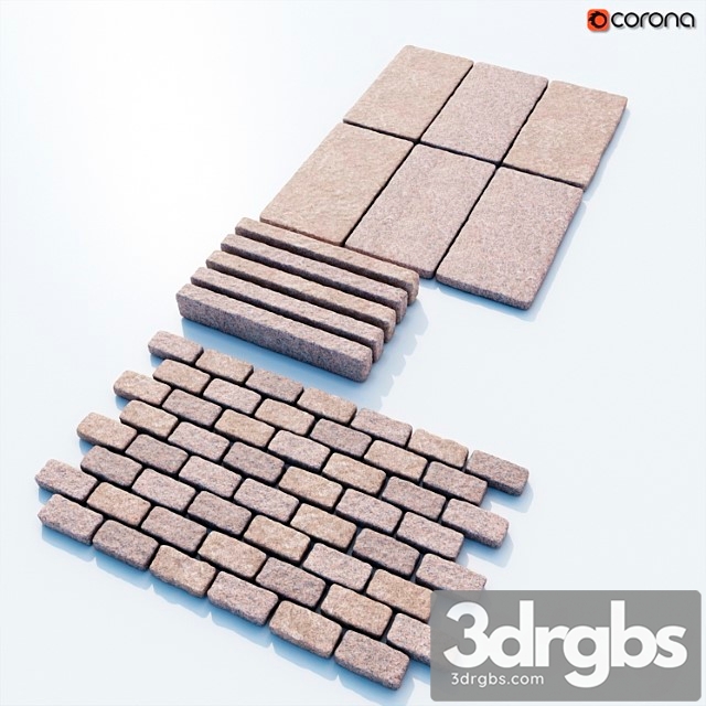 Paving Granite Paving Stones 3dsmax Download - thumbnail 1