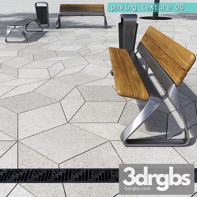 Paving Rombic Hr Street Furniture 08 3dsmax Download - thumbnail 1