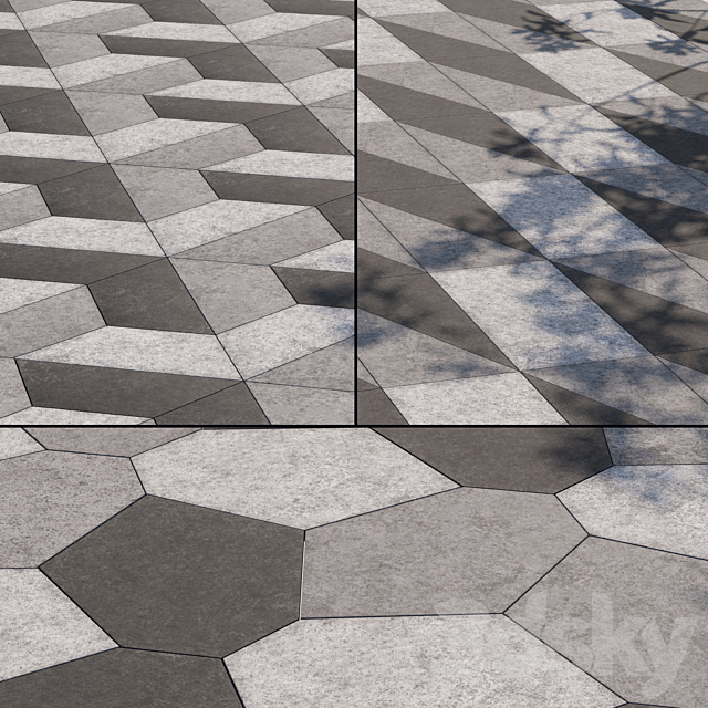 Paving set 01 3ds Max - thumbnail 1